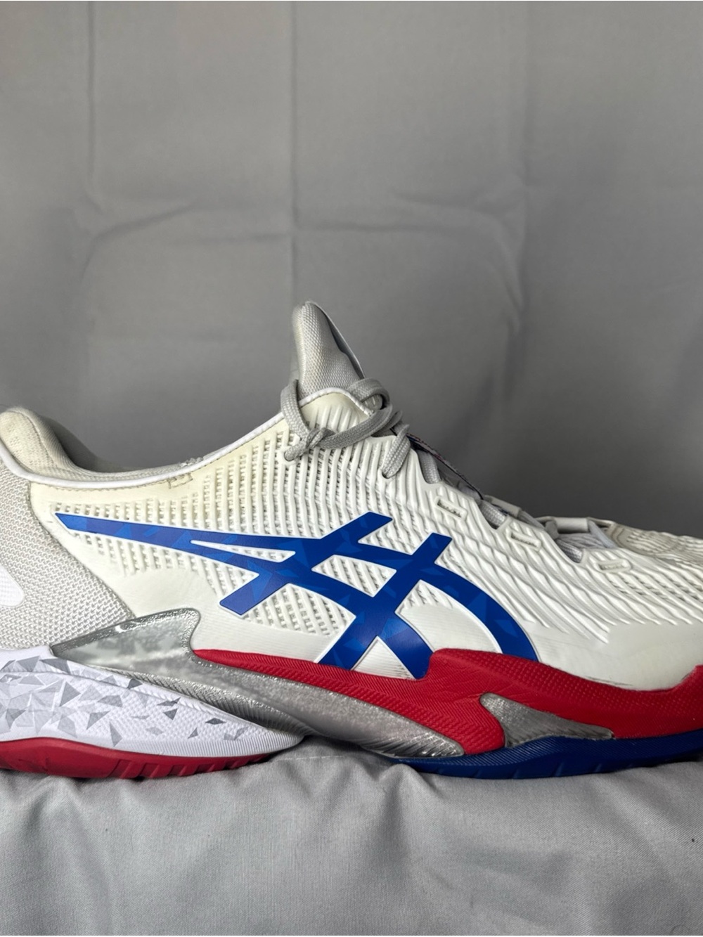 ASICS Court FF Novak Shoes Mens Size 10.5 White Mesh Tennis Sneakers 1041A480